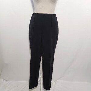 J Jill Size Small Petite Black Ponte Knit Slim Leg Pull On Elastic Waist Pants